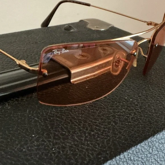 RAY-BAN Vintage Square RB3158 Unisex Orange Tinted Sunglasses - Picture 15 of 16